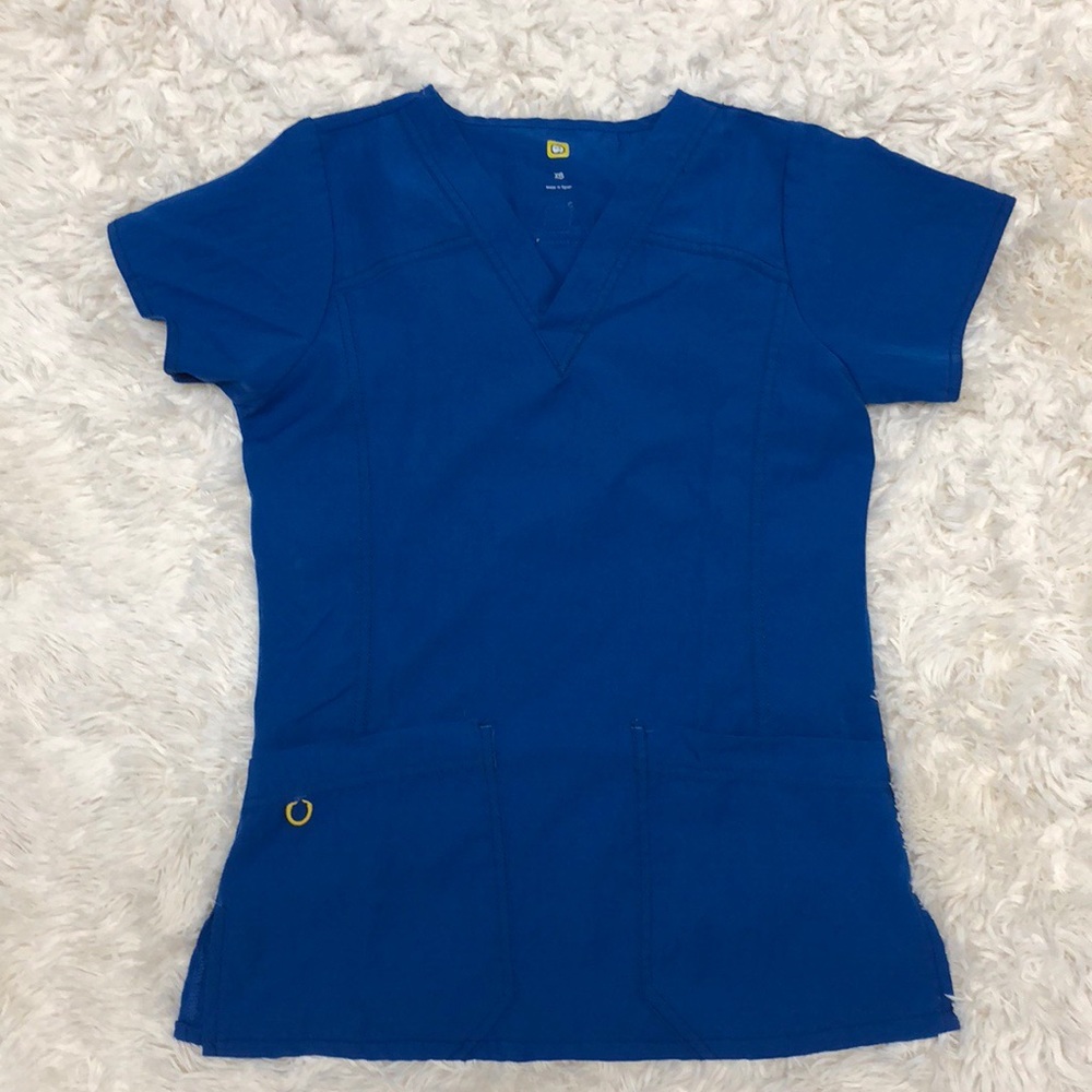 XS Blue Wonderwink Scrub Top